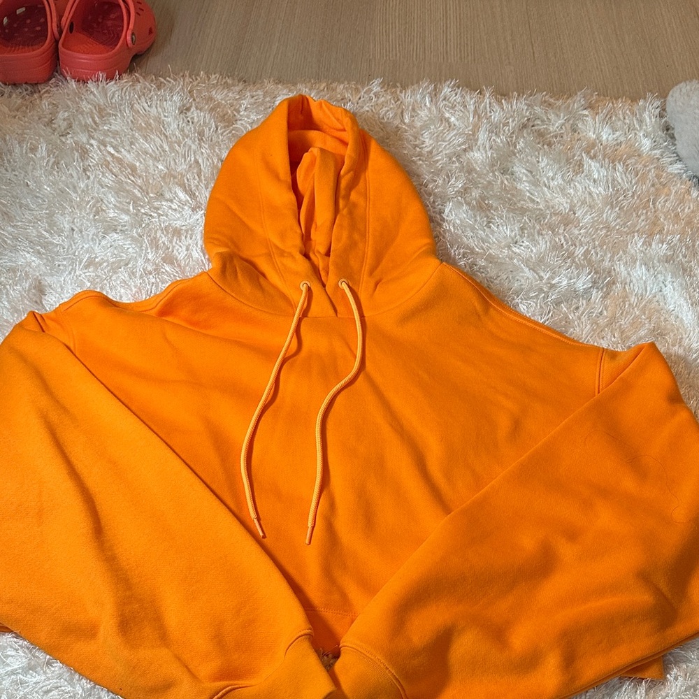 Bright Orange Cropped Alo Hoodie